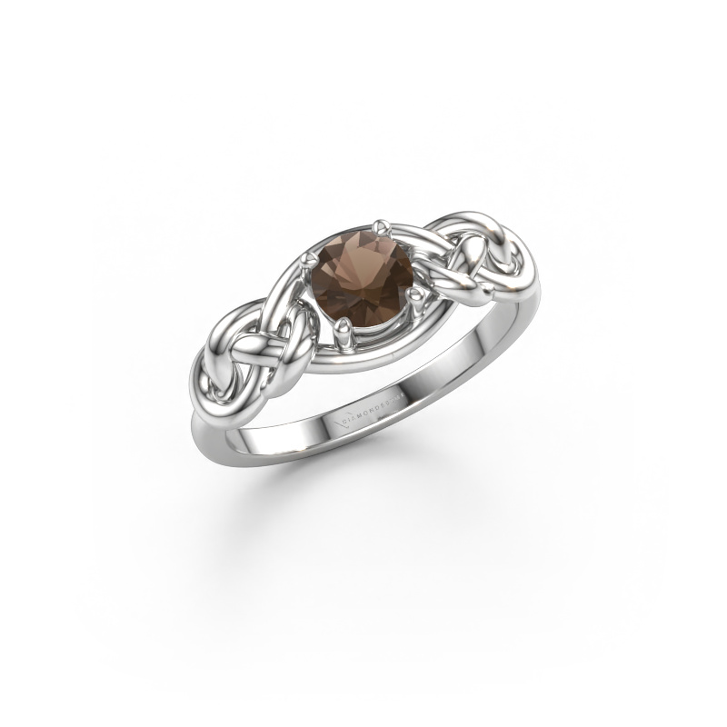 Immagine di Anello Zoe 585 oro bianco Quarzo fumé 5 mm