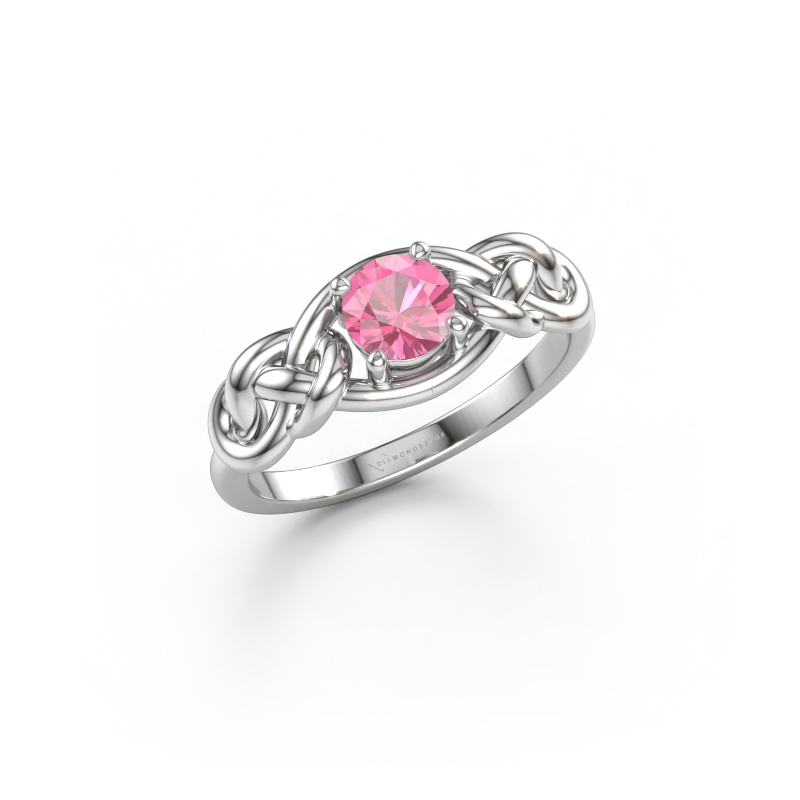 Bild av Ring Zoe 585 vitt guld Rosa safir 5 mm