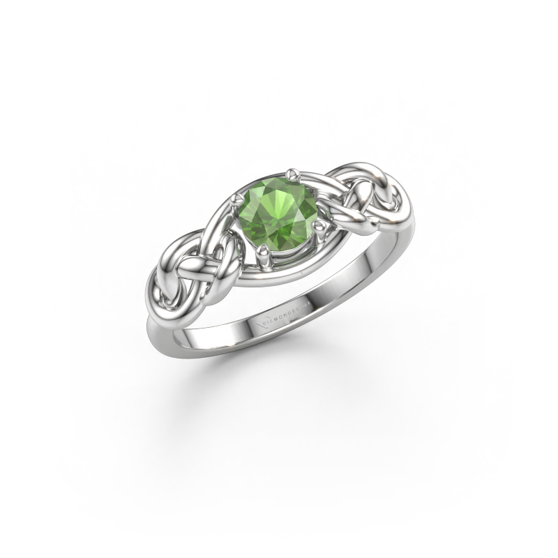 Bild av Ring Zoe 585 vitt guld Grön turmalin 5 mm