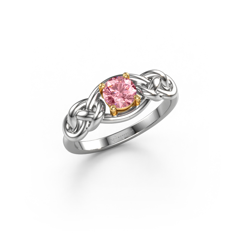 Bild von Ring Zoe 585 Weißgold Rosa Labordiamant 5 mm