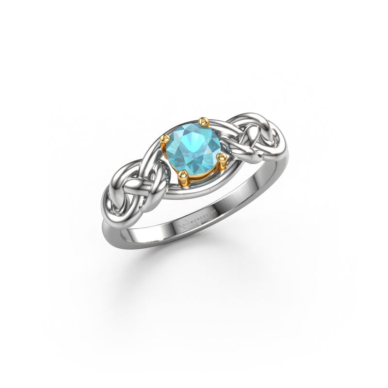 Bild von Ring Zoe 585 Weißgold Blau Topas 5 mm