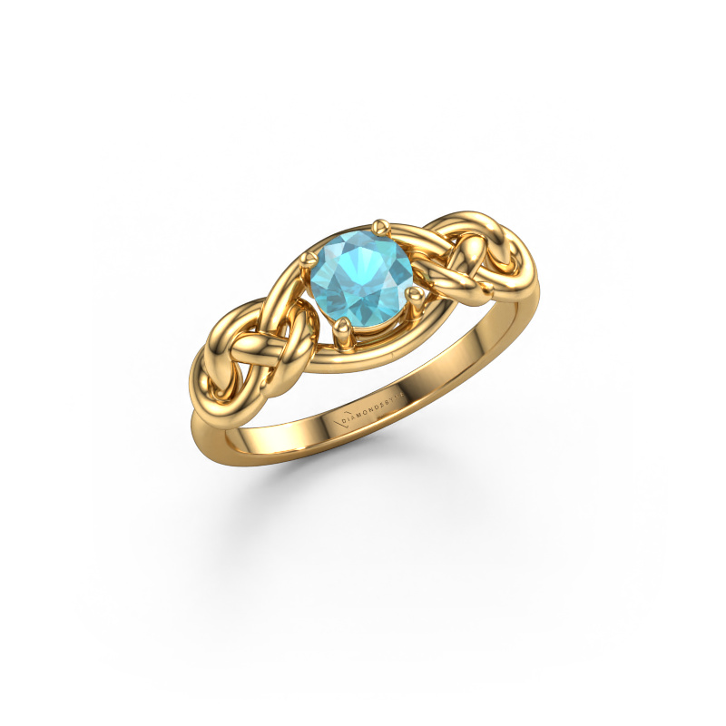 Image of Ring Zoe 585 gold Blue topaz 5 mm