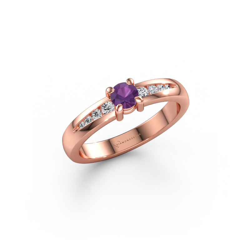 Bild av Förlovningsring Zohra 585 roséguld Ametist 4 mm