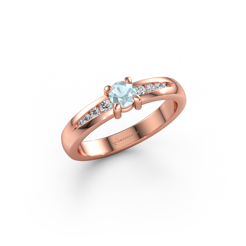 Immagine di Anello di fidanzamento Zohra 585 oro rosa Acquamarina 4 mm