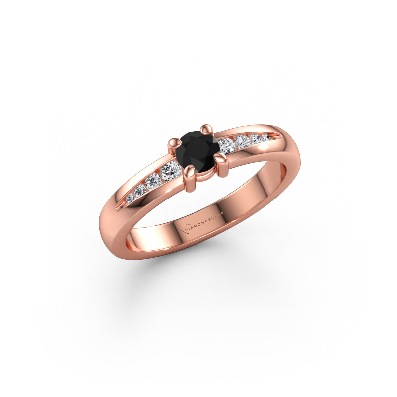 Bild av Förlovningsring Zohra 585 roséguld Svart diamant 0.433 crt