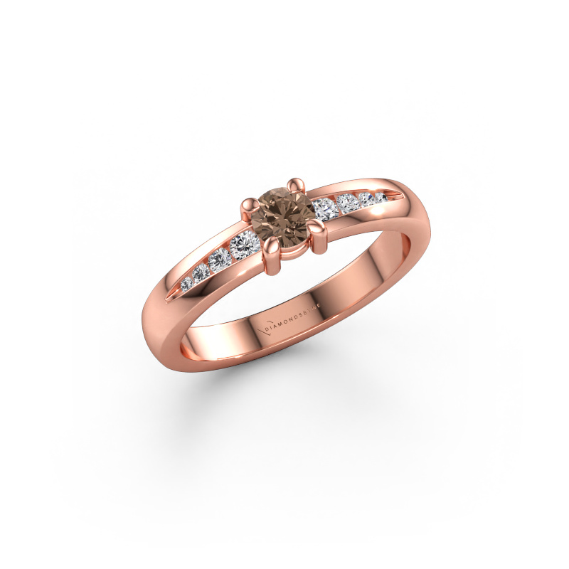 Image of Engagement ring Zohra 585 rose gold Brown diamond 0.383 crt