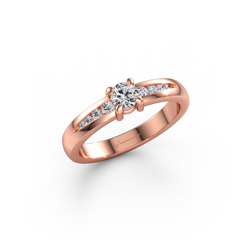 Immagine di Anello di fidanzamento Zohra 585 oro rosa Zirconia cubica 4 mm