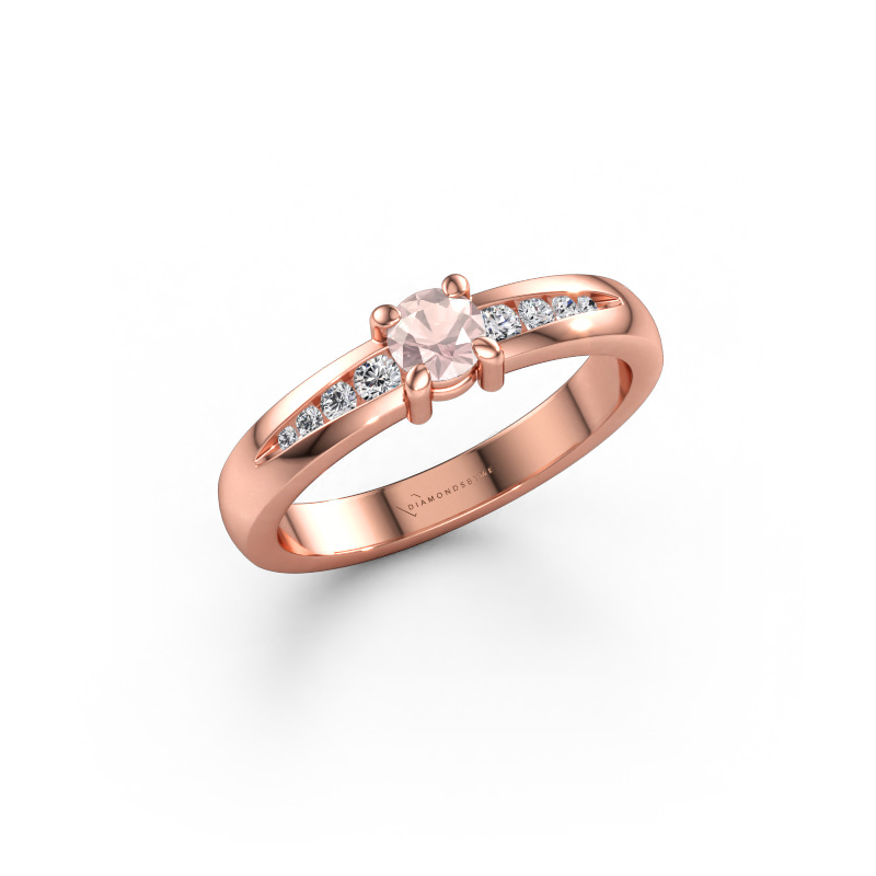 Immagine di Anello di fidanzamento Zohra 585 oro rosa Morganite champagne 4 mm
