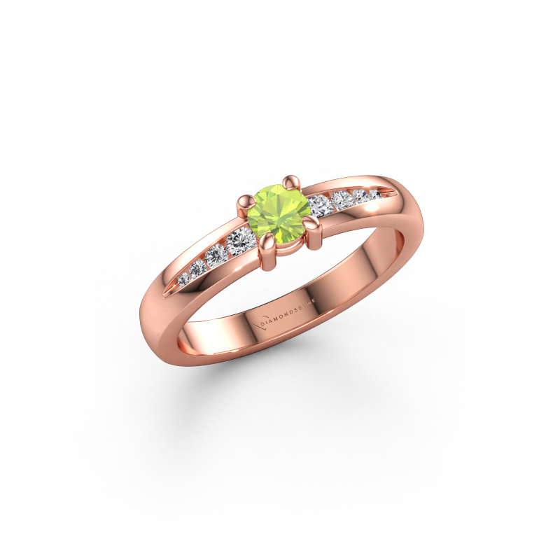 Bild av Förlovningsring Zohra 585 roséguld Peridot 4 mm