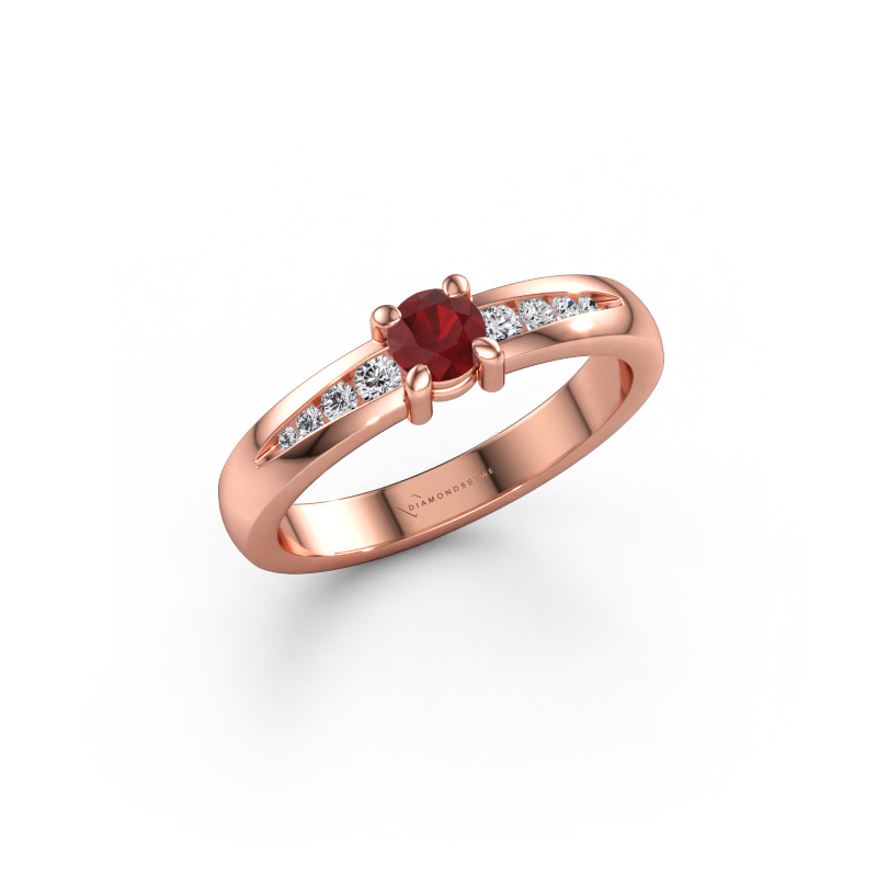 Immagine di Anello di fidanzamento Zohra 585 oro rosa Rubino 4 mm