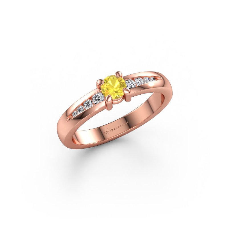 Bild av Förlovningsring Zohra 585 roséguld Gul safir 4 mm