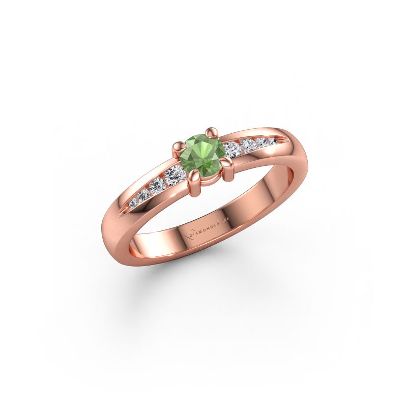 Immagine di Anello di fidanzamento Zohra 585 oro rosa Tormalina verde 4 mm