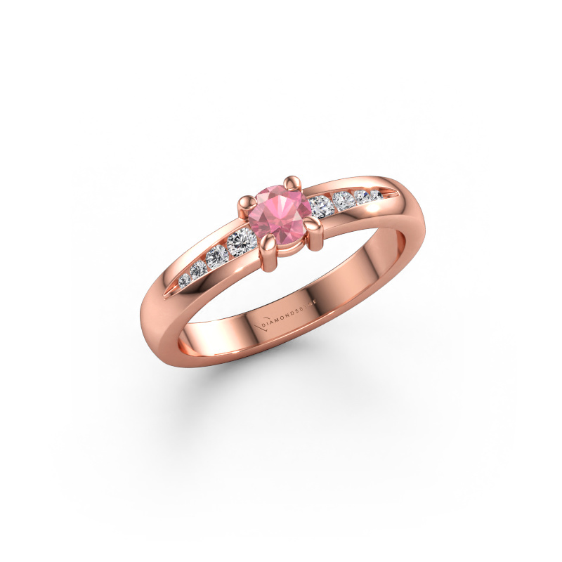 Bild av Förlovningsring Zohra 585 roséguld Rosa turmalin 4 mm