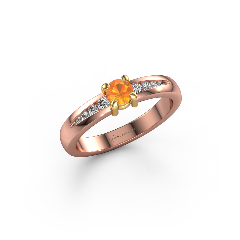 Image of Engagement ring Zohra 585 rose gold Citrin 4 mm