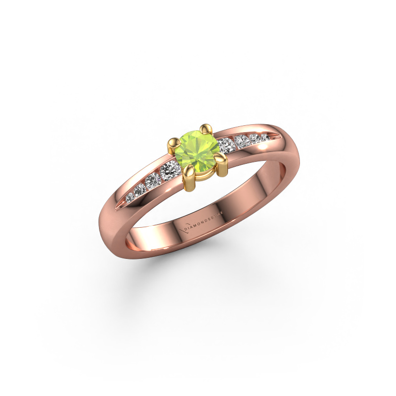Image of Engagement ring Zohra 585 rose gold Peridot 4 mm