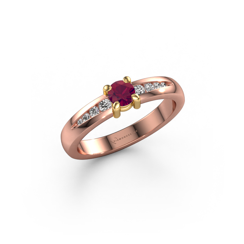 Bild von Verlobungsring Zohra 585 Roségold Rhodolit 4 mm