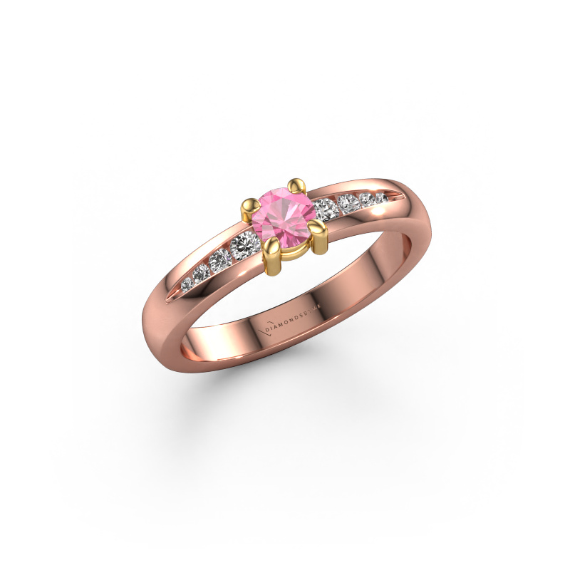 Bild von Verlobungsring Zohra 585 Roségold Pink Saphir 4 mm