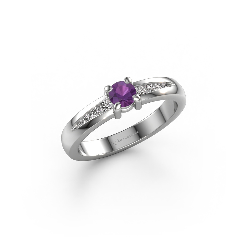 Image of Engagement ring Zohra 950 platinum Amethyst 4 mm