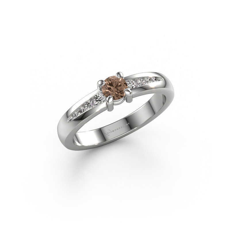 Image of Engagement ring Zohra 950 platinum Brown diamond 0.383 crt