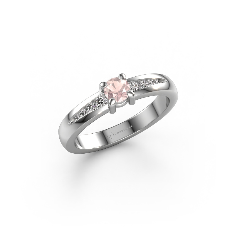 Image of Engagement ring Zohra 950 platinum Morganite champagne 4 mm