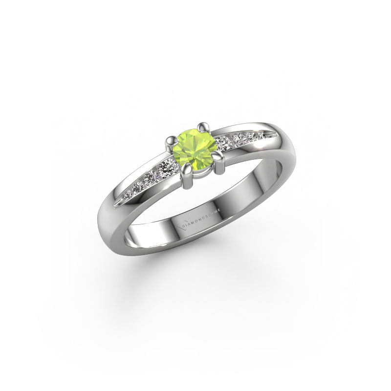 Image of Engagement ring Zohra 950 platinum Peridot 4 mm