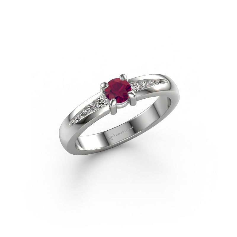 Image of Engagement ring Zohra 950 platinum Rhodolite 4 mm