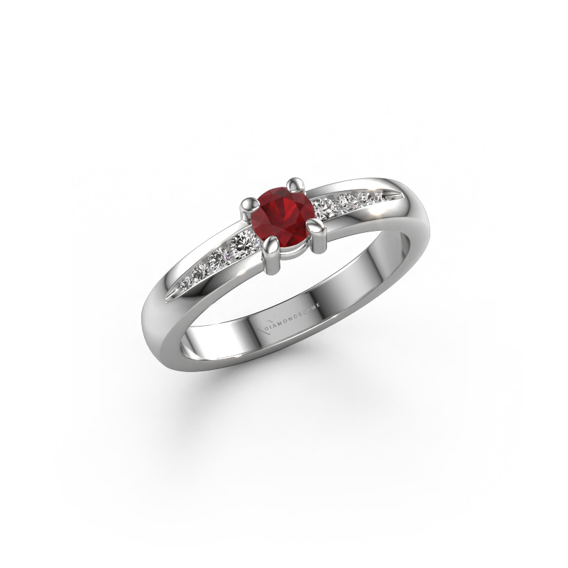 Image of Engagement ring Zohra 950 platinum Ruby 4 mm