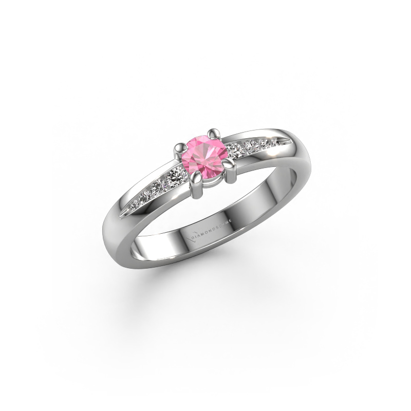 Bild von Verlobungsring Zohra 950 Platin Pink Saphir 4 mm