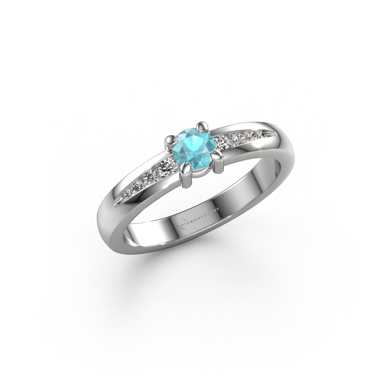 Image of Engagement ring Zohra 950 platinum Blue topaz 4 mm