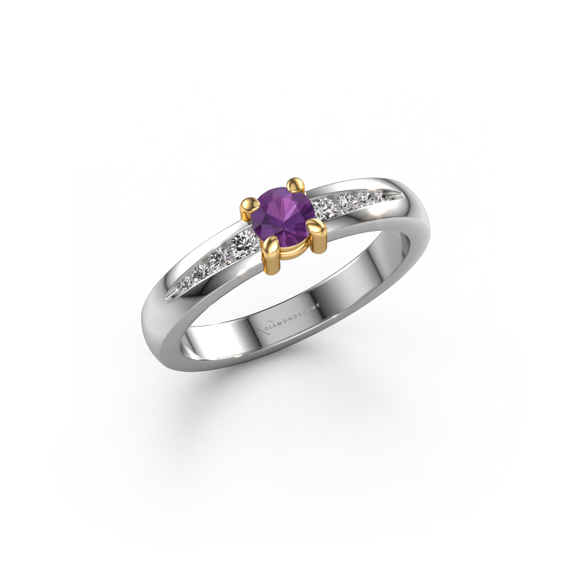 Image of Engagement ring Zohra 585 white gold Amethyst 4 mm