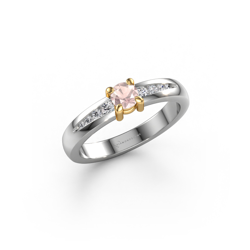 Image of Engagement ring Zohra 585 white gold Morganite champagne 4 mm