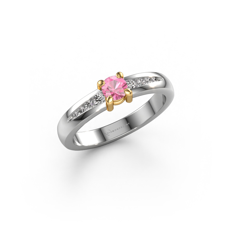 Bild von Verlobungsring Zohra 585 Weißgold Pink Saphir 4 mm