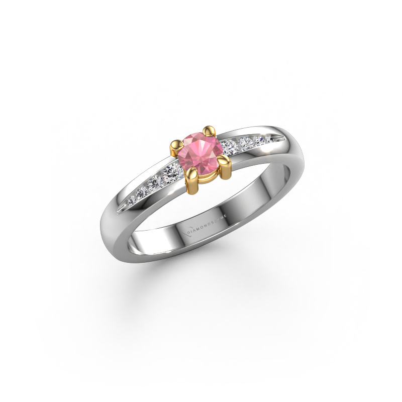 Image of Engagement ring Zohra 585 white gold Tourmaline pink 4 mm