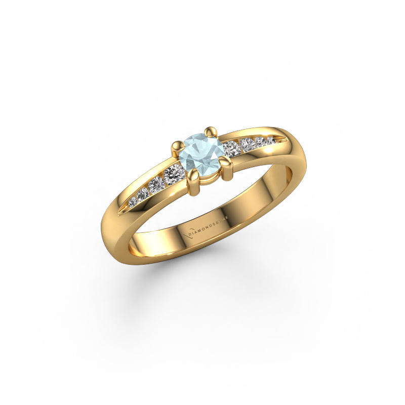 Bild von Verlobungsring Zohra 585 Gold Aquamarin 4 mm