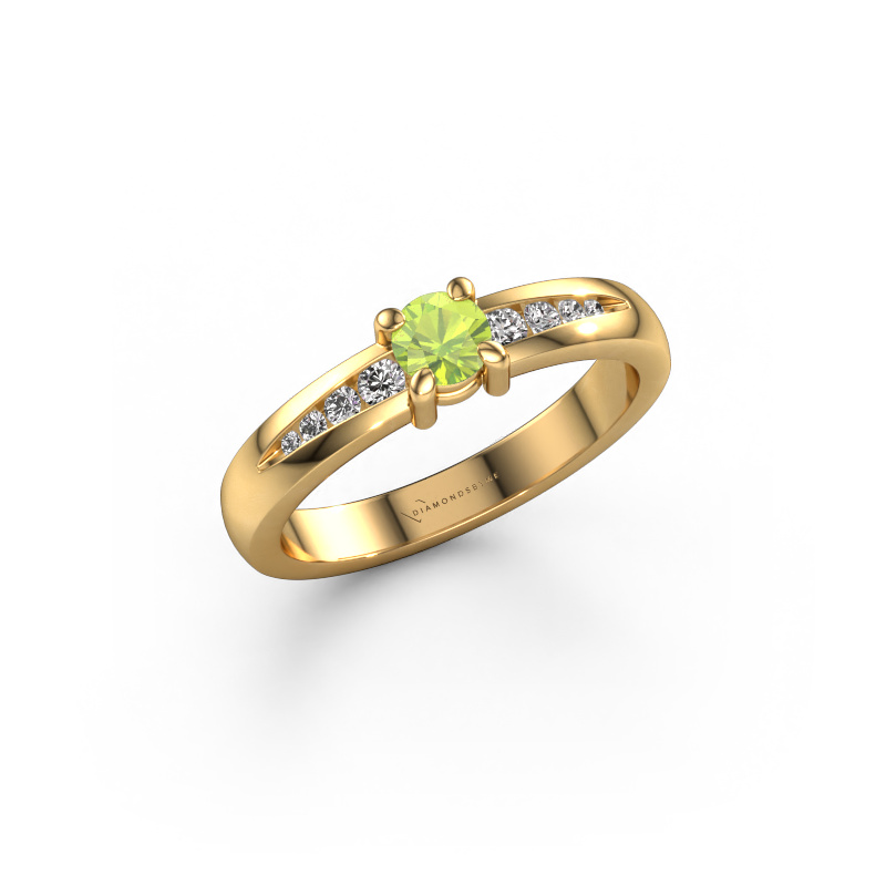 Image of Engagement ring Zohra 585 gold Peridot 4 mm