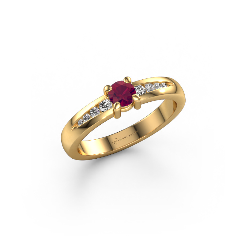 Image of Engagement ring Zohra 585 gold Rhodolite 4 mm