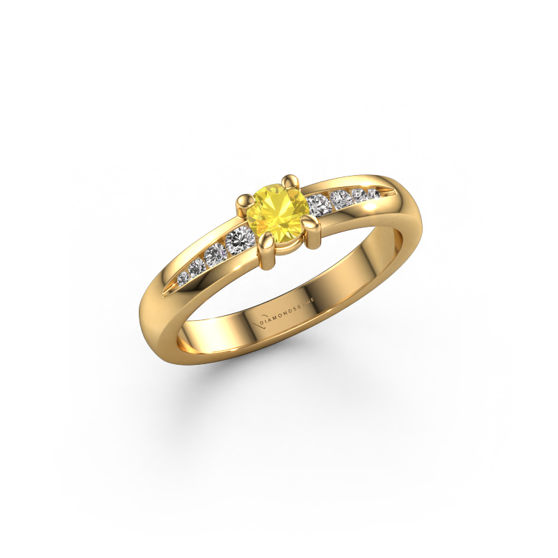 Image of Engagement ring Zohra 585 gold Yellow sapphire 4 mm