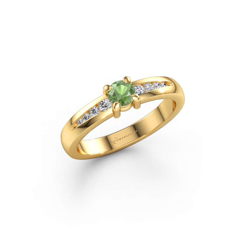 Bild von Verlobungsring Zohra 585 Gold Turmalin grün 4 mm